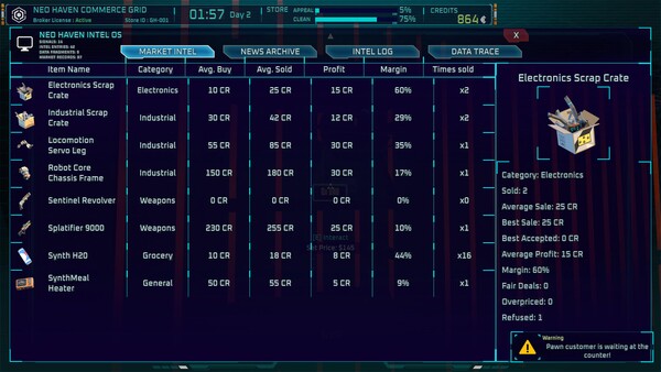 Скриншот 4 из игры Ghost Receipt - A Cyberpunk Pawnshop Simulator