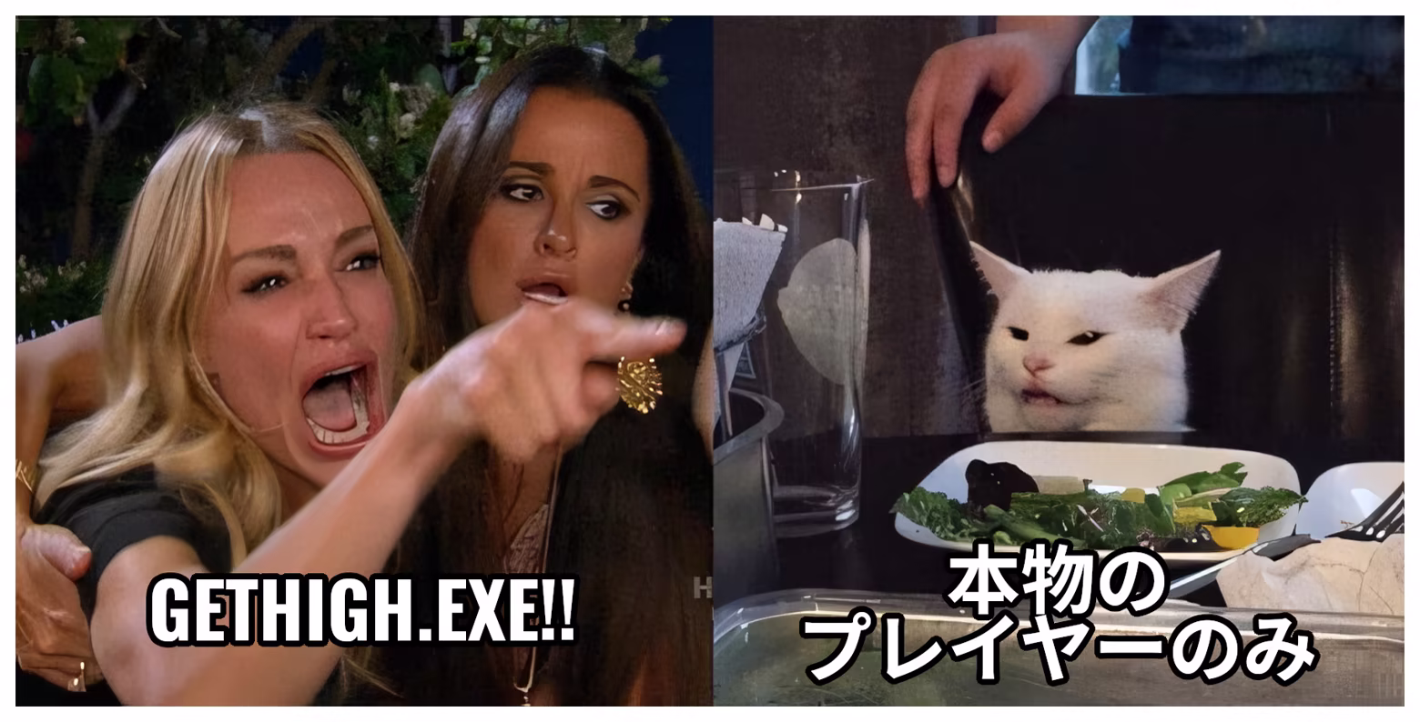 Woman yelling at a cat - Woman: Nobody beats GetHigh.EXE, Cat: Only Great Gamers Finish it