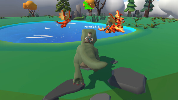 Screenshot of Dino Kick Party gameplay showing in-action mechanics