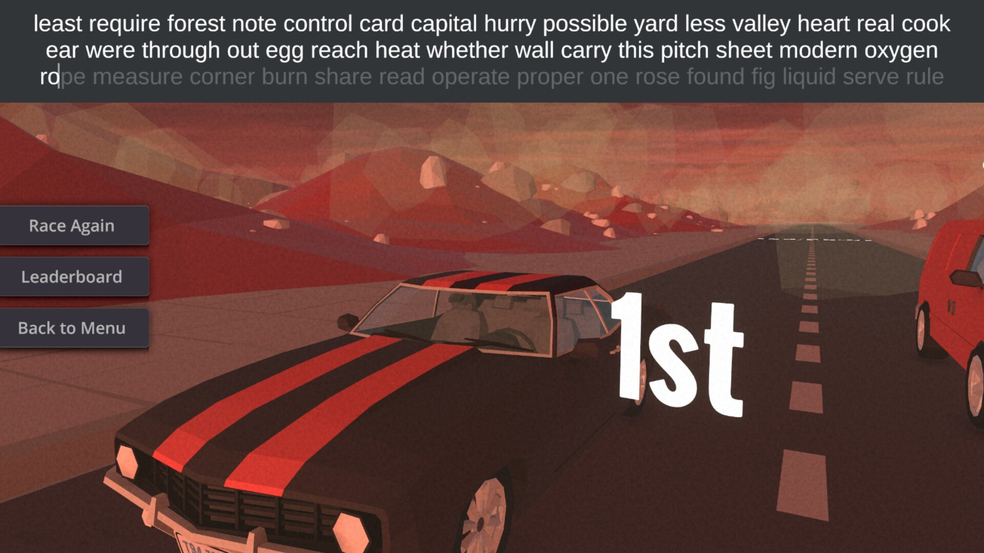 Typing Drag Racer screenshot #5