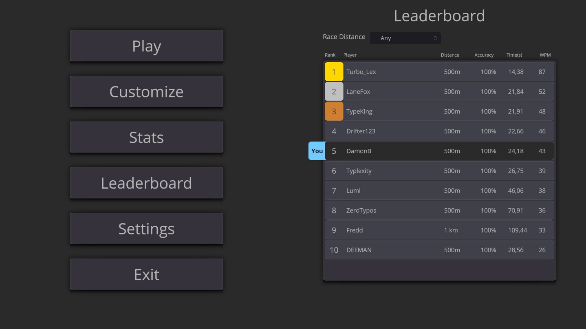 Typing Drag Racer screenshot #7