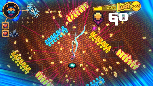 Screenshot of Shurigatto gameplay showing in-action mechanics
