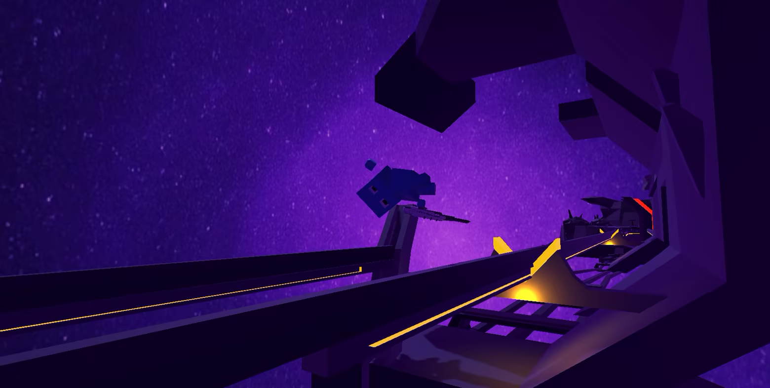 Protagonist gazing at the corrupted landscape