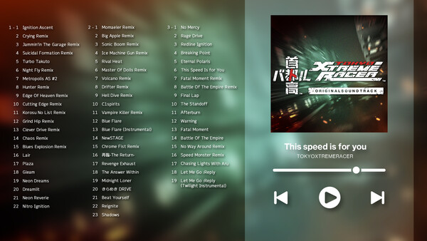 Tokyo Xtreme Racer ORIGINAL SOUNDTRACK