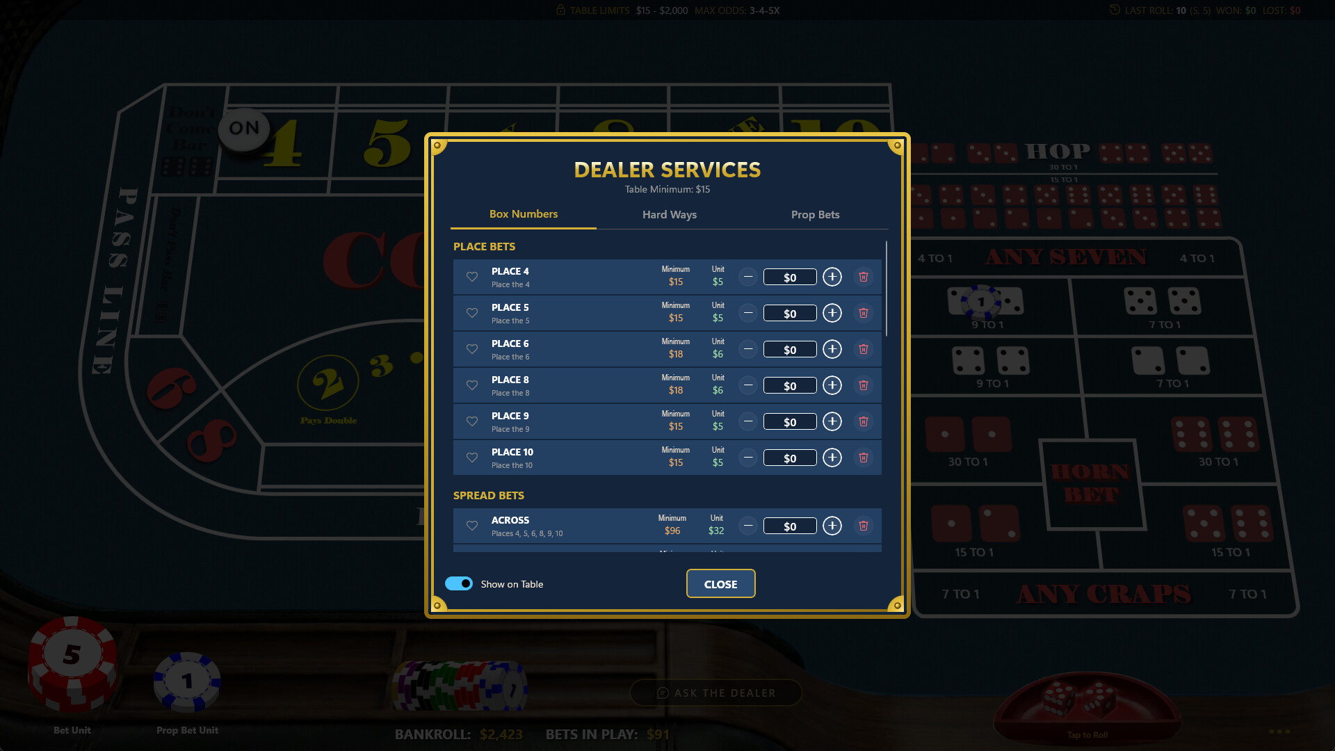 Knave Craps screenshot 9