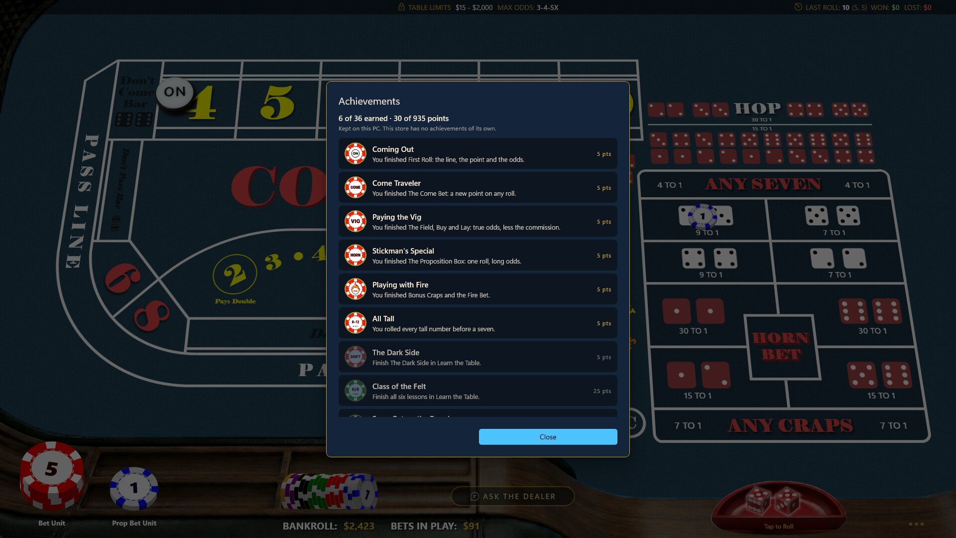 Knave Craps screenshot 11