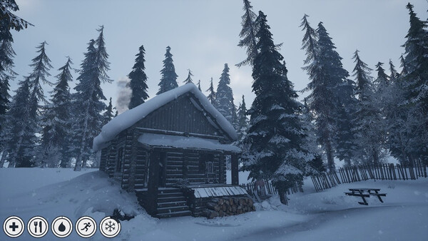 Screenshot of Winter Hut gameplay showing in-action mechanics