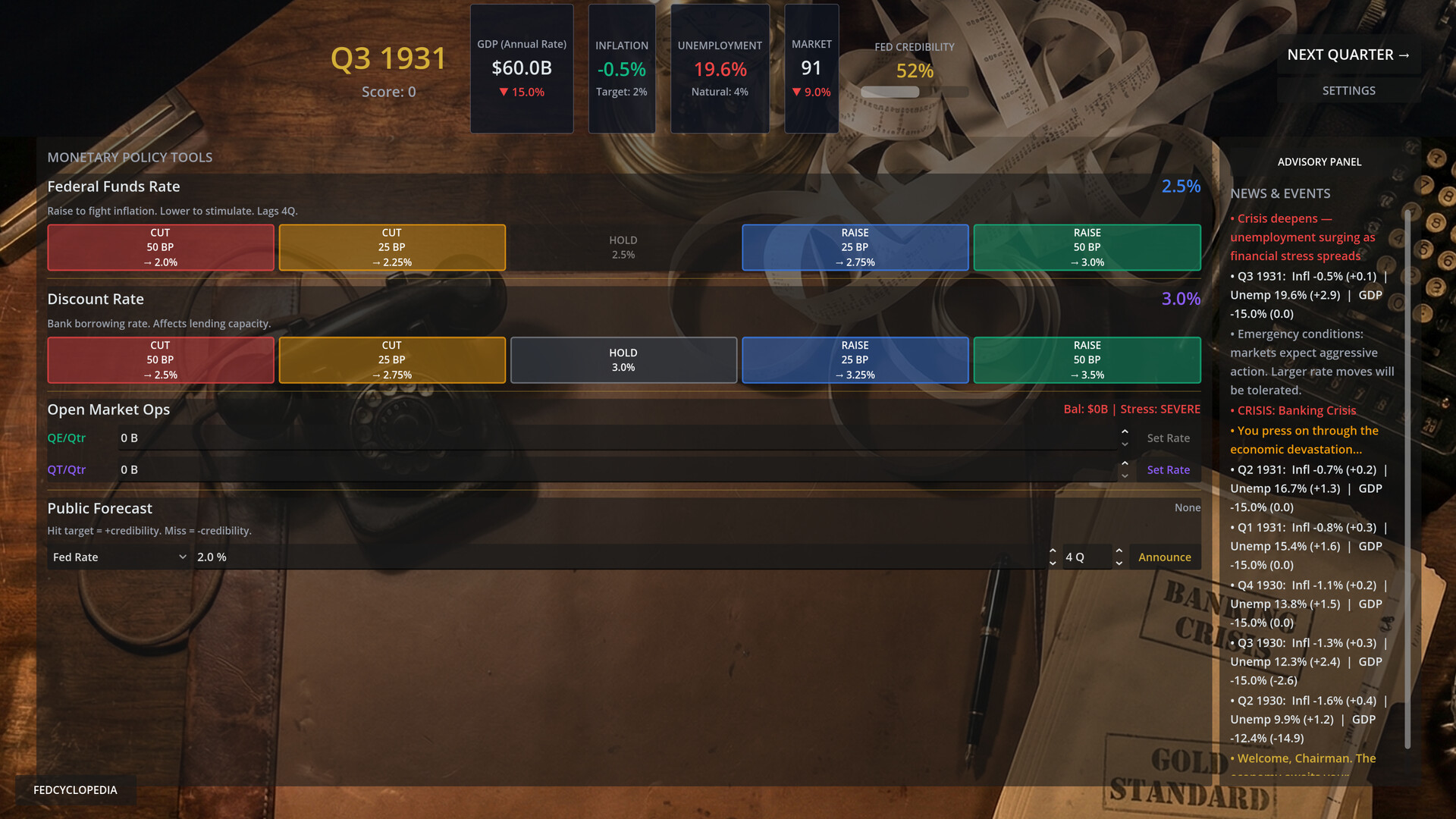 Federal Reserve Simulator screenshot 19