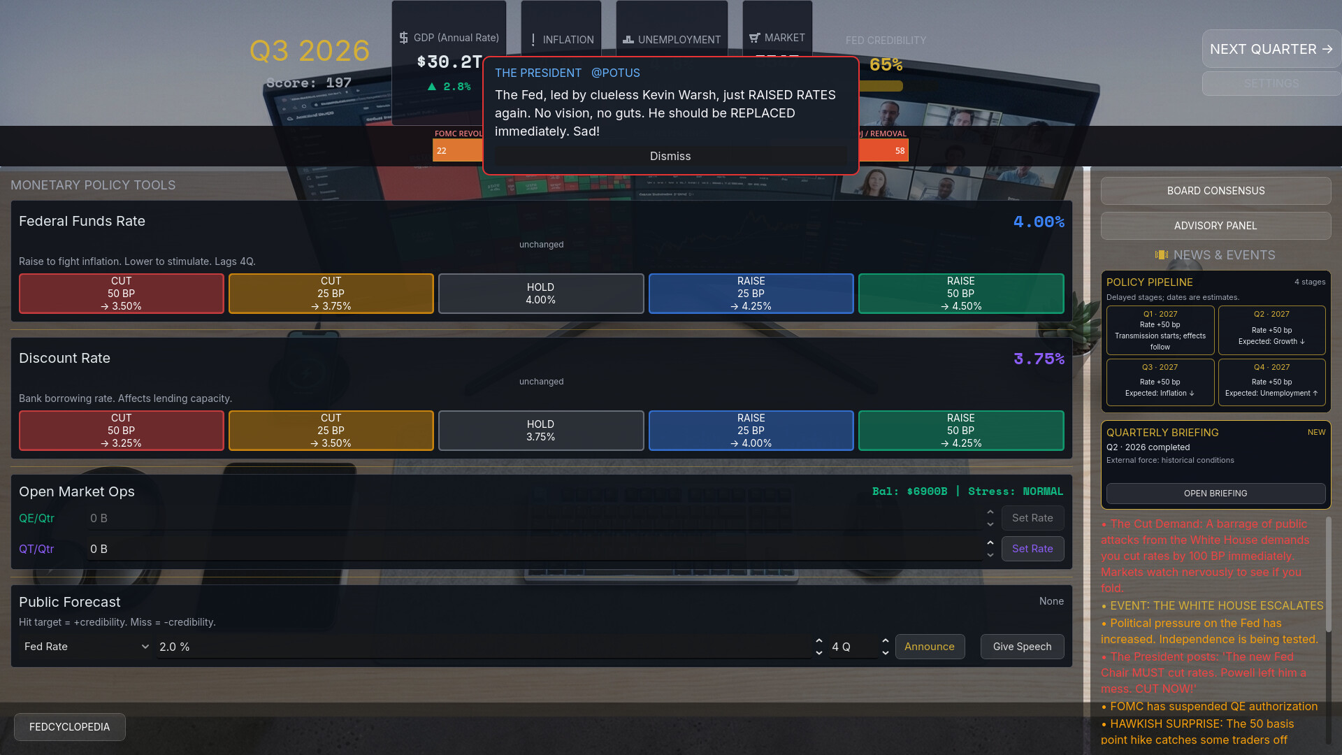 Federal Reserve Simulator screenshot 26