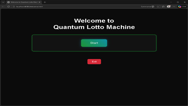 Screenshot of Quantum Lotto Machine