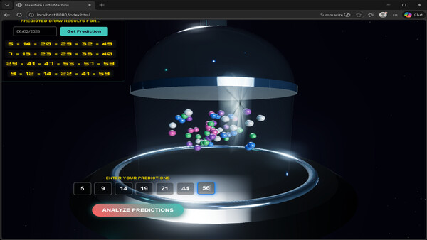 Screenshot of Quantum Lotto Machine