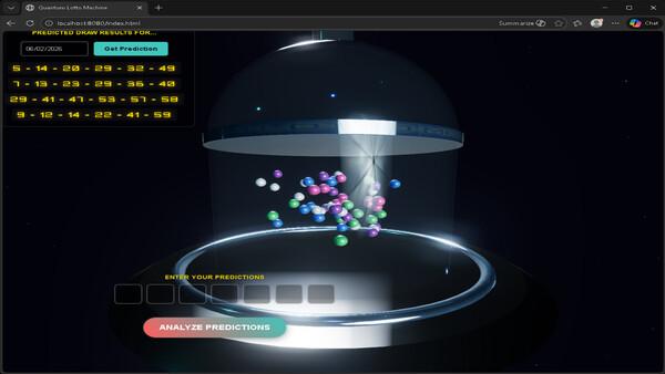 Screenshot of Quantum Lotto Machine