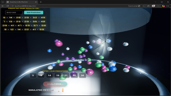 Screenshot of Quantum Lotto Machine
