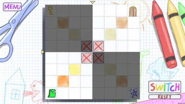 Screenshot of Décalcomanie gameplay showing in-action mechanics