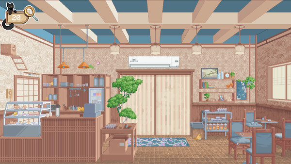 Screenshot of A Neighborhood of Cats gameplay showing in-action mechanics