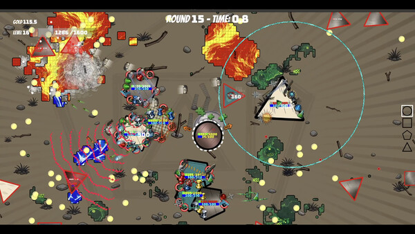 Screenshot of Polygon War gameplay showing in-action mechanics