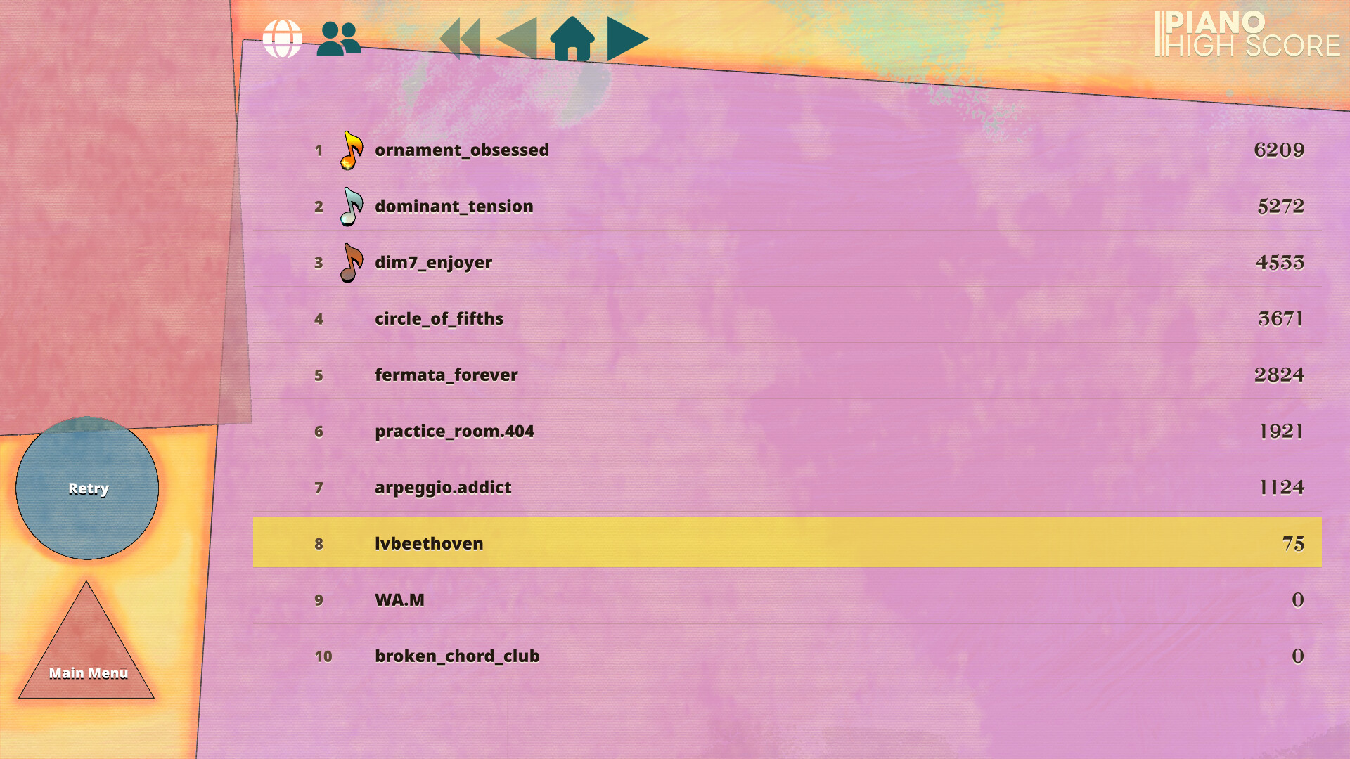 Piano High Score screenshot #2