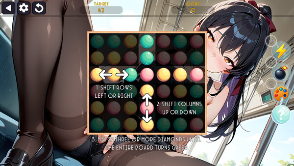 Screenshot of Way of Horny: Pleasure Night gameplay showing in-action mechanics