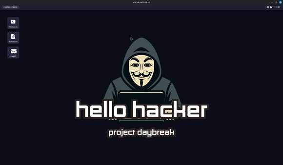 Screenshot of HELLO HACKER - Project Daybreak gameplay showing in-action mechanics