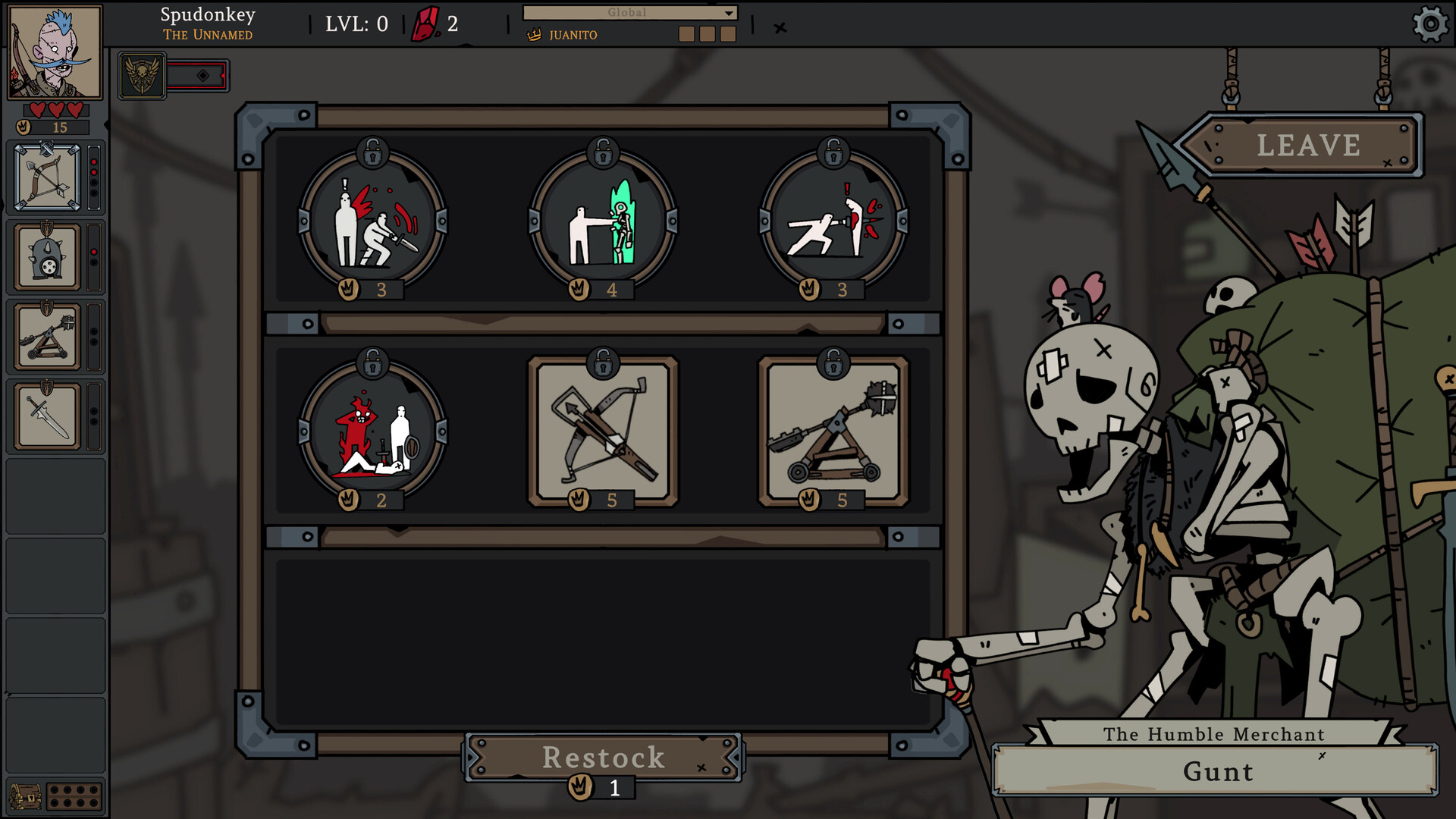 Fool King army management screen with units and upgrades