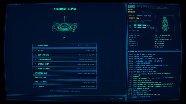 Screenshot of Warp to Sector One gameplay showing in-action mechanics