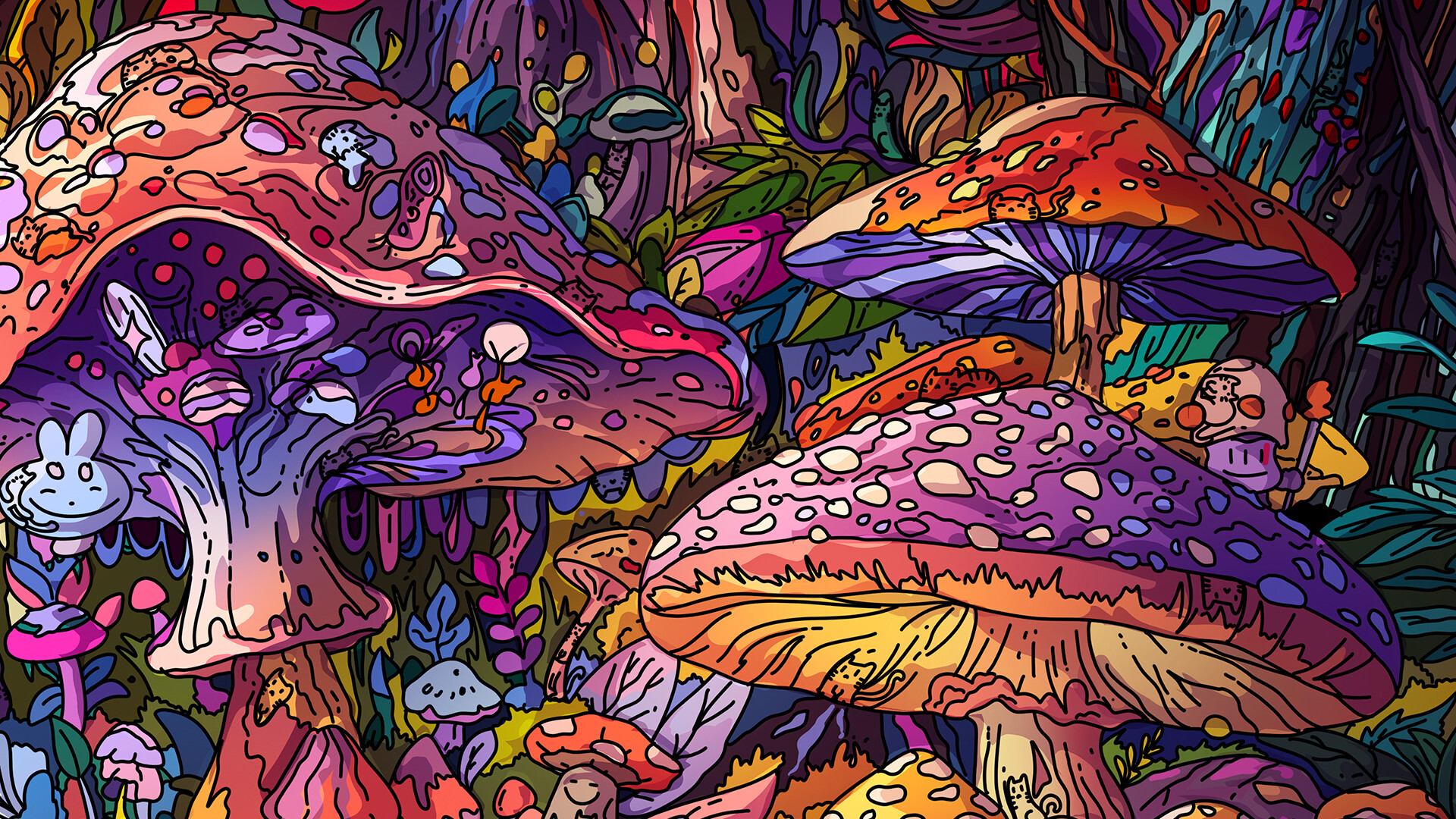 100 Mushroom Cats screenshot