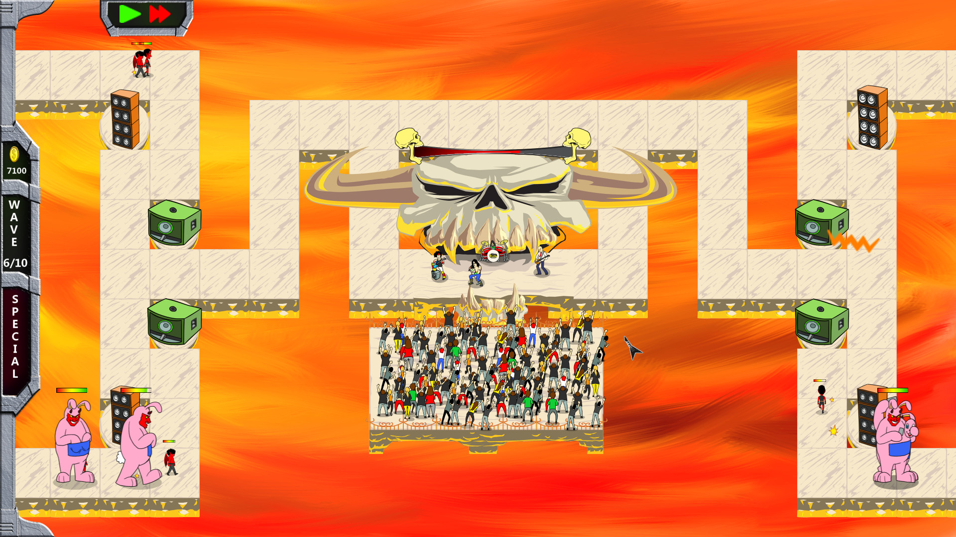 Rock 'N' Roll Defense gameplay screenshot 2