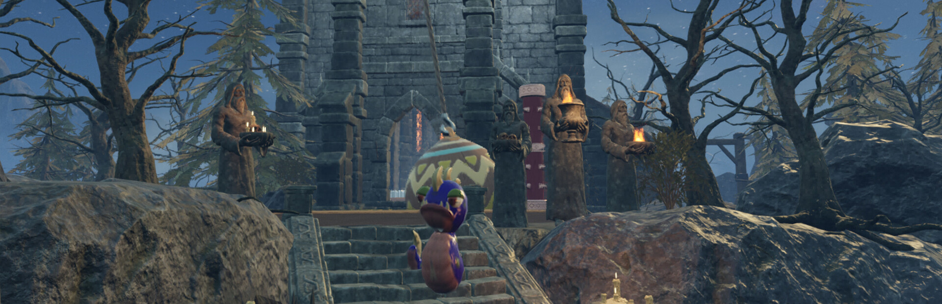 Worm in horror place