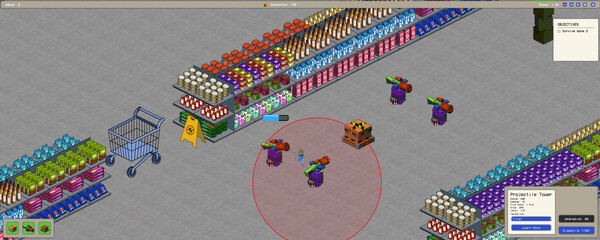 Screenshot of Clearance Defence gameplay showing in-action mechanics
