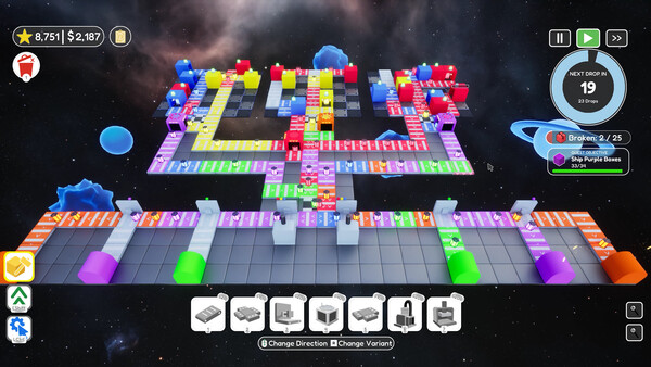 Screenshot of Hue Factory gameplay showing in-action mechanics