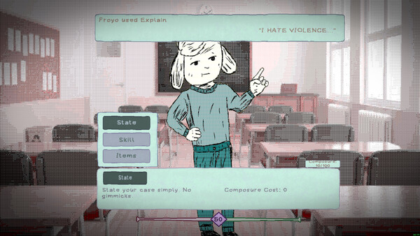 Screenshot of RUE gameplay showing in-action mechanics