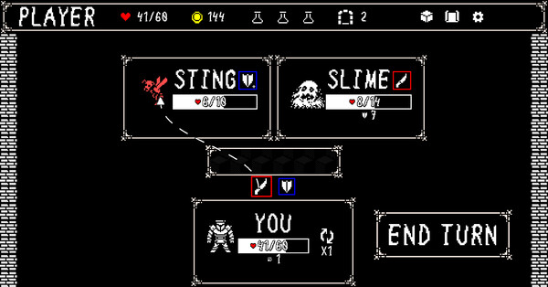 Screenshot of Enter the Depths gameplay showing in-action mechanics