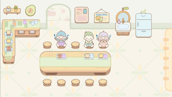 Screenshot of 幼儿园的一天 gameplay showing in-action mechanics