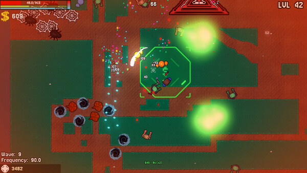 Screenshot of Crimson Broadcast gameplay showing in-action mechanics