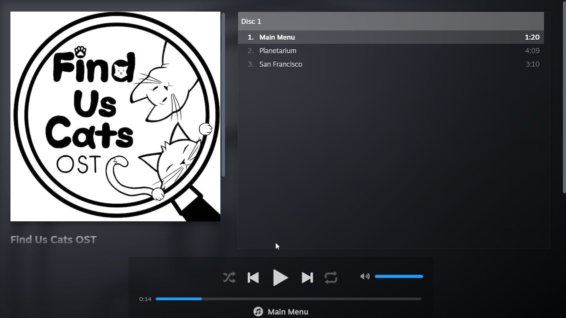 Find Us Cats Soundtrack Featured Screenshot #1