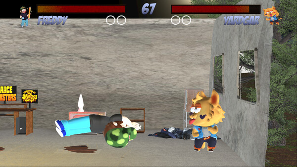 Screenshot of Sghetti Fighter gameplay showing in-action mechanics