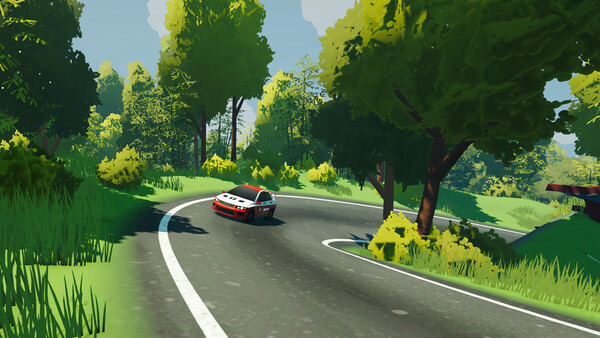 Screenshot of Blind Crest Rally gameplay showing in-action mechanics