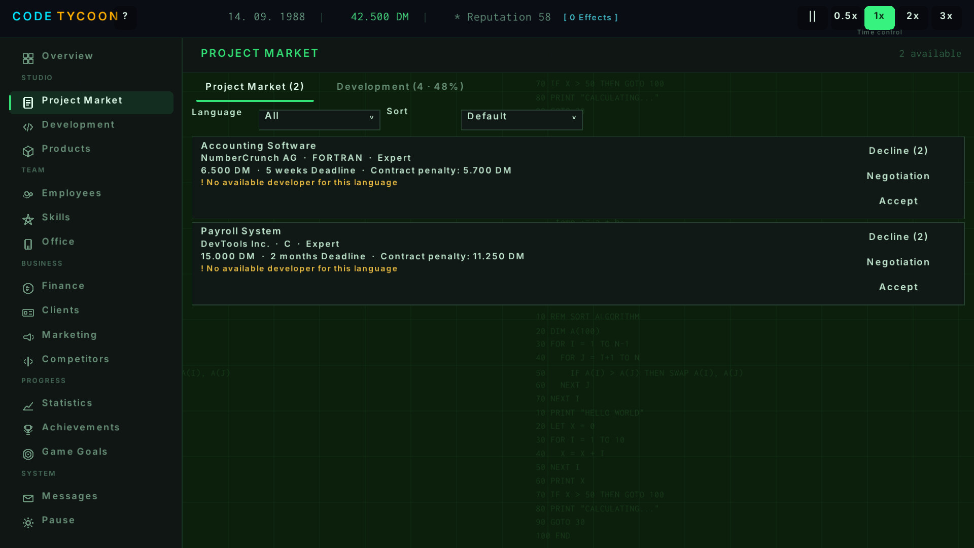 Code Tycoon Demo screenshot 1