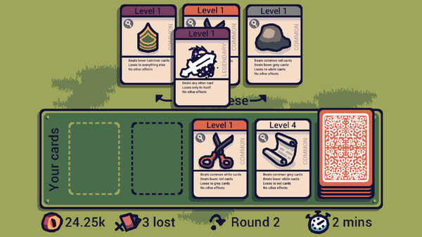 Screenshot of Deck paper scissors gameplay showing in-action mechanics