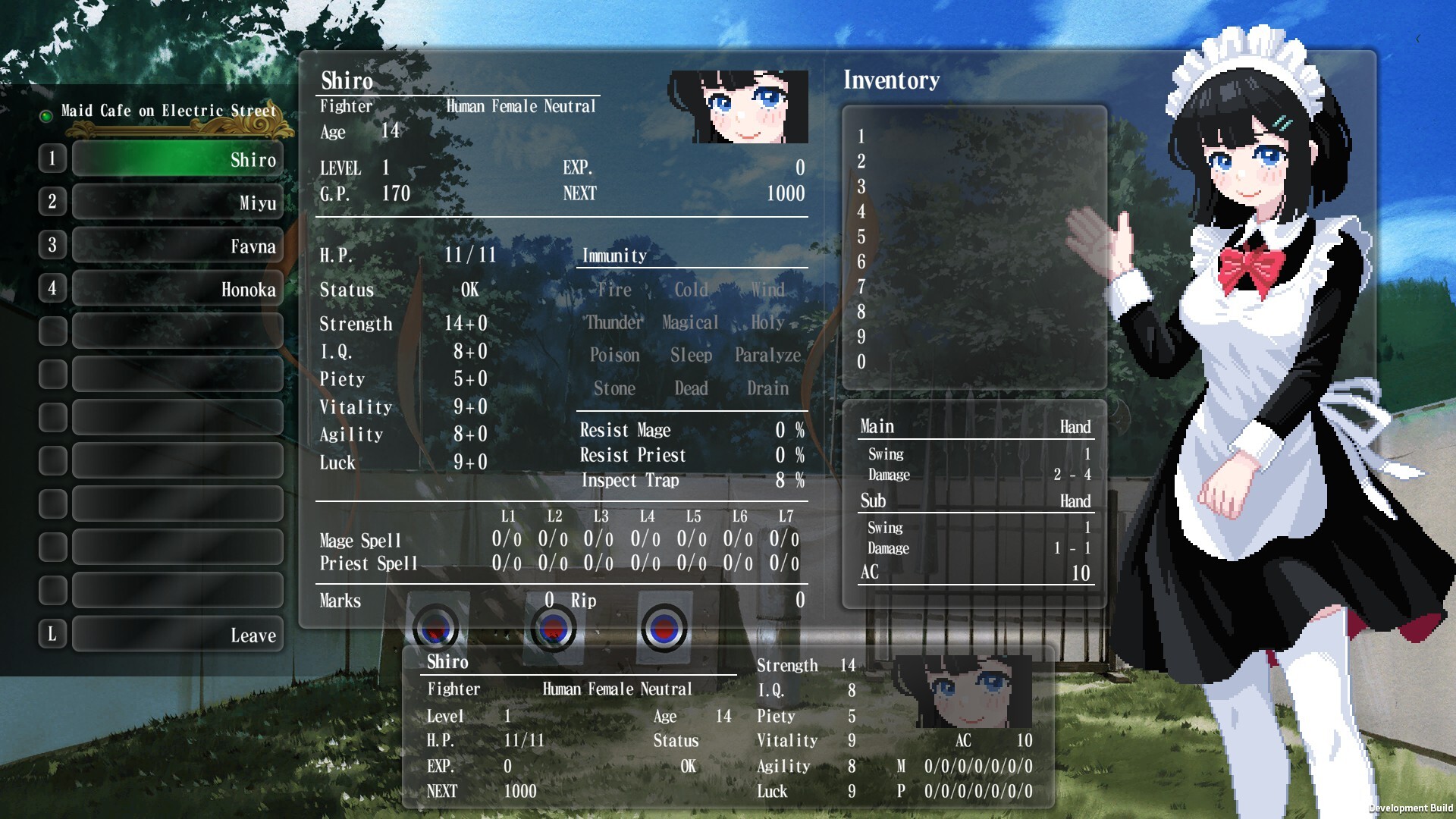 Wizardry: The Five Ordeals - Portrait Pack "Maid Cafe on Electric Street" Featured Screenshot #1