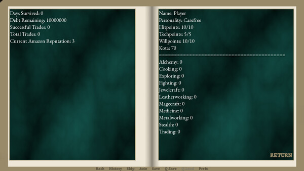 Screenshot of One Hundred Years Amazonian Dungeon