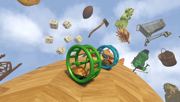 Screenshot of Hamsteria gameplay showing in-action mechanics