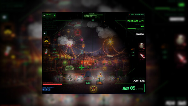 Screenshot of Retro Sniper gameplay showing in-action mechanics