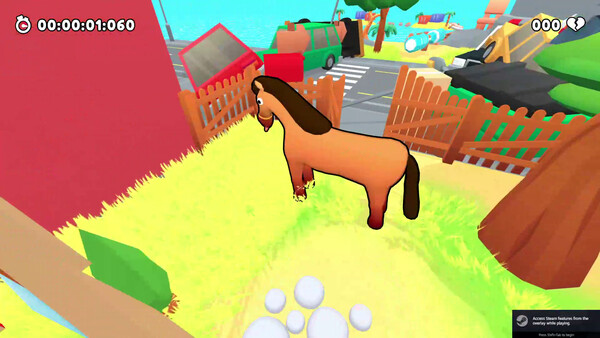 Screenshot of Horse Guys gameplay showing in-action mechanics