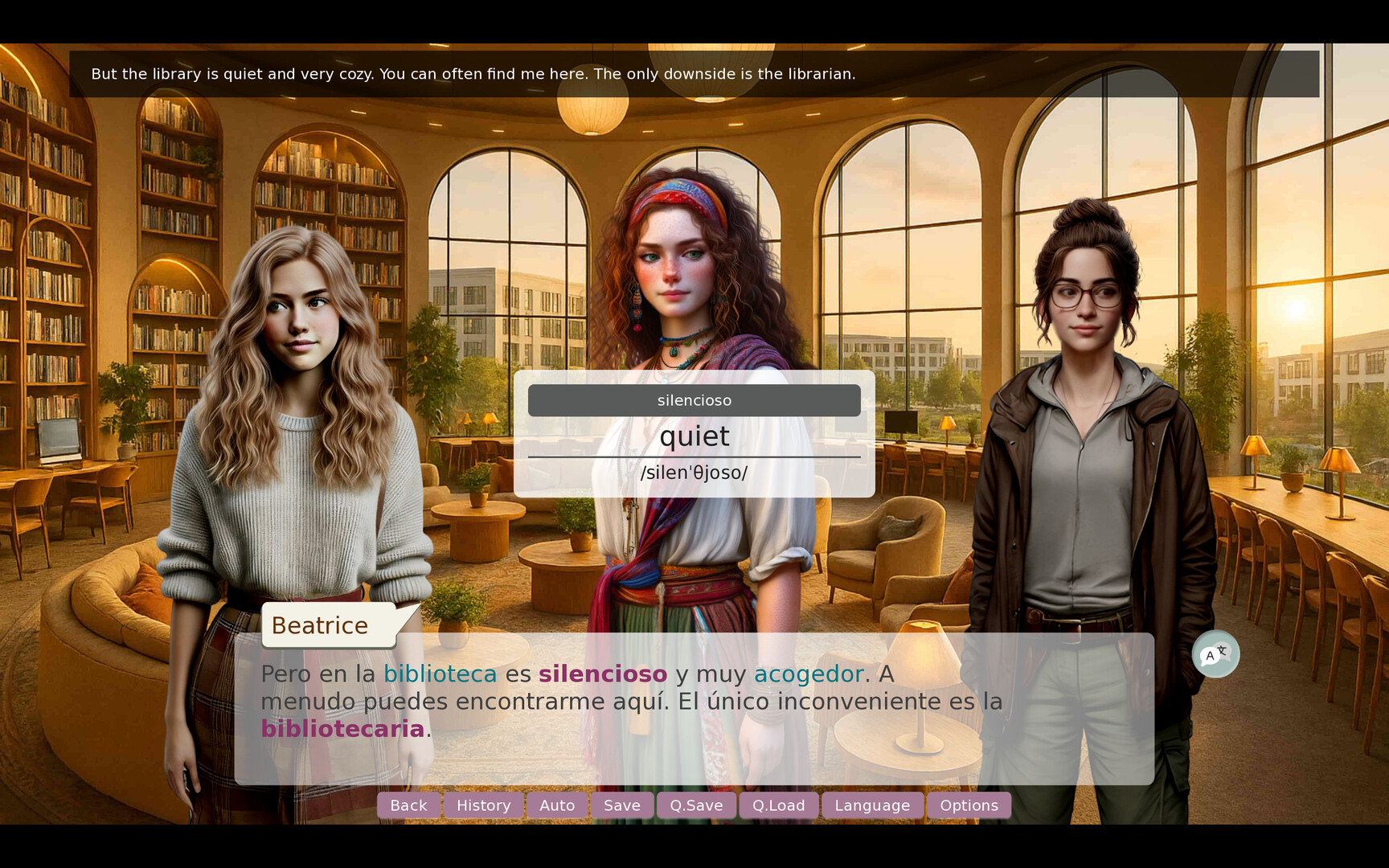 Interactive Language-Learning Novel: Interview with Emma screenshot #4