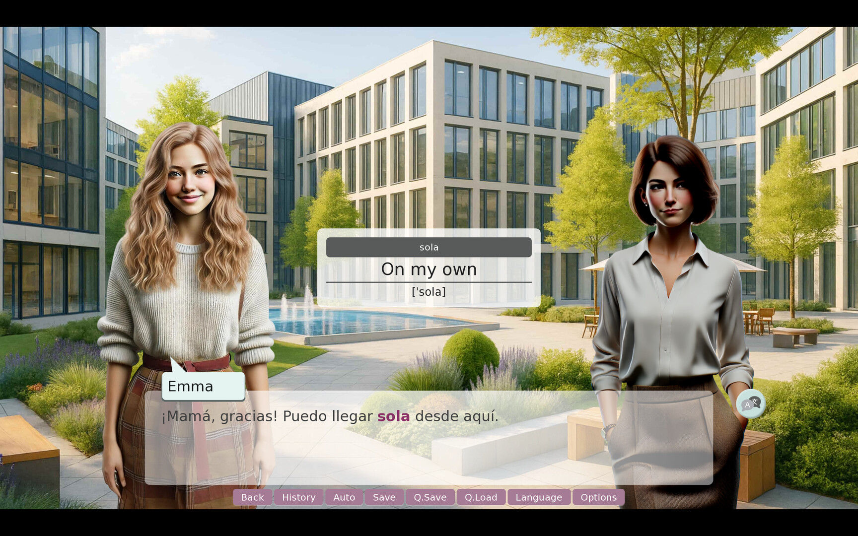 Interactive Language-Learning Novel: Interview with Emma screenshot #1