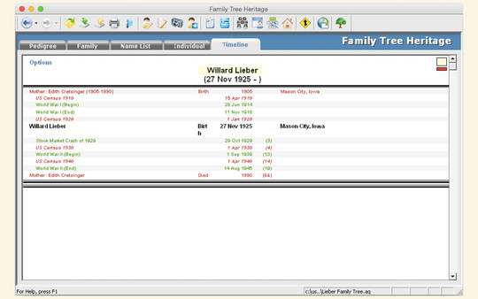 Family Tree Heritage Platinum 9 - Mac screenshot 4