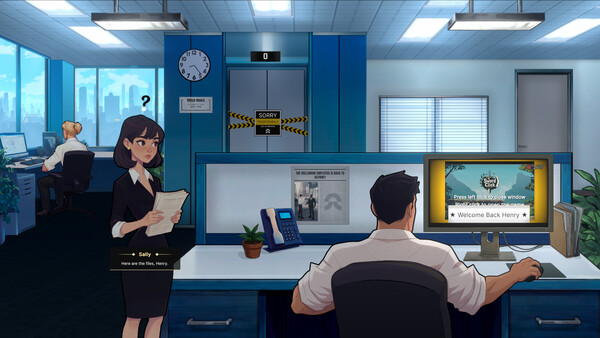 Screenshot of Office Leveling gameplay showing in-action mechanics