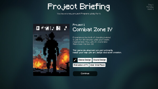 Screenshot 4 of Postponed: Game Dev Management Roguelite - final gameplay screenshot