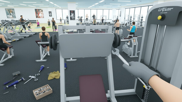 Screenshot of Gym Fitness Empire: Build, Coach, Expand gameplay showing in-action mechanics